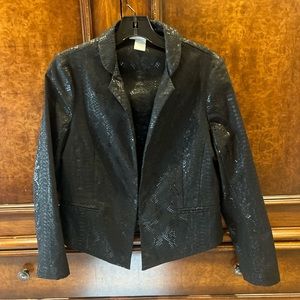 Black on black snake print blazer